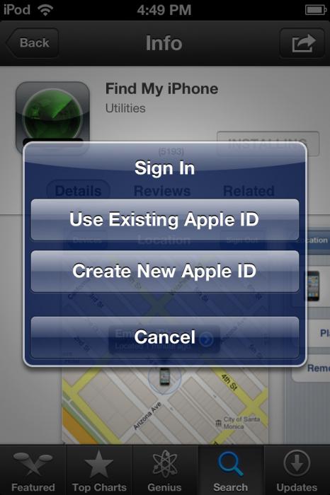 vytvořte ID jablka bez mapy